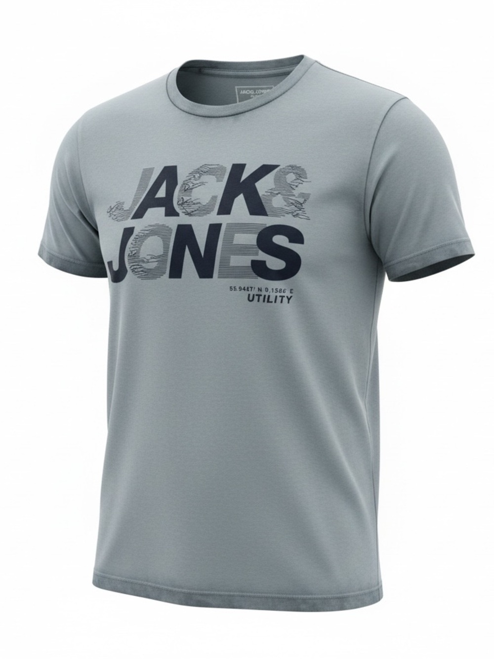 Jack & Jones Light Gray Crewneck Logo Tee